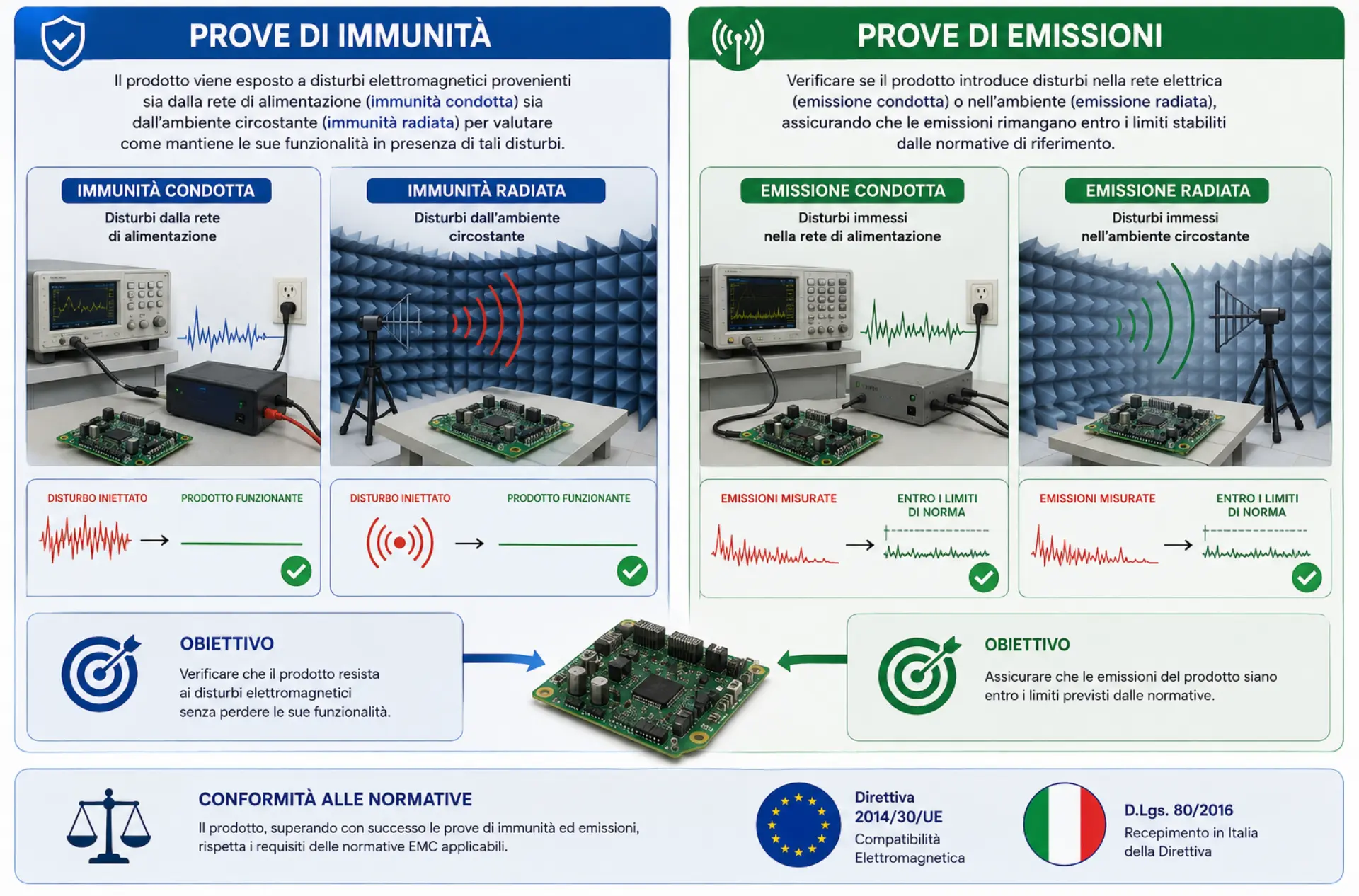 Prove emc immunita emissioni normative
